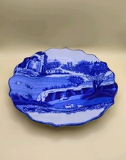 Grande piatto vittoriano blu e