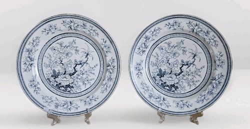 Vintage blue white plates - &,